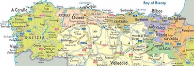 Kaart Noord Spanje